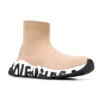 Speed Graffiti Sneaker «Beige Knit mit weisser und schwarzer Graffiti-Sohle» 605942W2DB79791