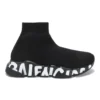 Speed Graffiti Sneaker «Schwarz gestrickt, weisse Graffiti-Sohle» 605942W2DB71006