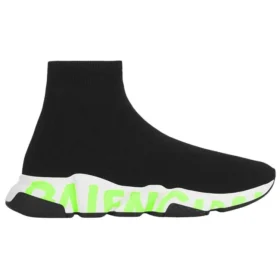 Speed Graffiti Sneaker «Schwarzer Strick mit neongrüner Graffiti-Sohle» 605972W05GY1935