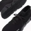 Speed Lace Up Sneaker «Schwarzer recycelter Strick und schwarze Sohle» 587289W2DB11013