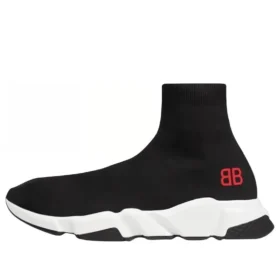 Speed Sneaker «Schwarzer Strick mit rotem BB-Logo» 514218W05G01000