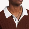 Sportliches Herren-Poloshirt mit aufgesetzten Patches in Burgunderrot/mehrfarbig