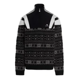 Sporty B Half Zip Track Mix Jacquard-Strickpullover «Black Grey» 675289T16171240