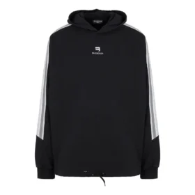 Sporty B Striped Sleeve Hoodie Oversized «Black White» 704023TMVG23869