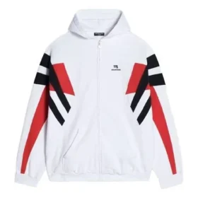 Sporty B Trainingsanzug-Hoodie mit Reissverschluss «Weiss Schwarz Rot» 675330TLVA39028