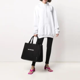 SS21 Baumwoll-Hoodie mit kleinem Label-Logo, weiss 578135TJV859040