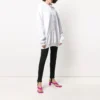 SS21 Baumwoll-Hoodie mit kleinem Label-Logo, weiss 578135TJV859040