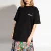 SS21 Besticktes Kurzarm-Shirt, schwarz 641655TKV861070
