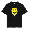 SS21 Drip Peace T-Shirt mit grossem Aufdruck, weite Passform, schwarz 641655TKVA11012