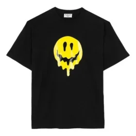 SS21 Drip Peace T-Shirt mit grossem Aufdruck, weite Passform, schwarz 641655TKVA11012