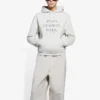 SS21 Fashion Week – geschrumpftes Kapuzen-Sweatshirt, grau 657683TKV852984