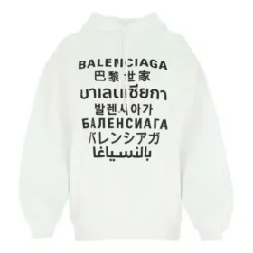 SS21 Hoodie mit Logo-Aufdruck, weiss 641529TJVI69040