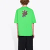 SS21 Kurzarm-Unisex-T-Shirt mit kleinem Cartoon-Print, grün 612966TJVM93302