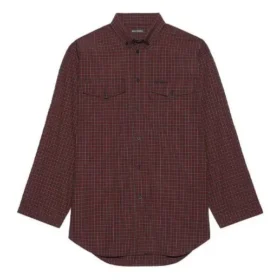 SS21 Oversize-Karoshirt mit langen Ärmeln, braun 658806TKM366100