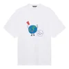 SS21 Retro-T-Shirt aus Leinwandbindung, weite Passform, kurzärmelig, Unisex, weiss 657059TKV949000