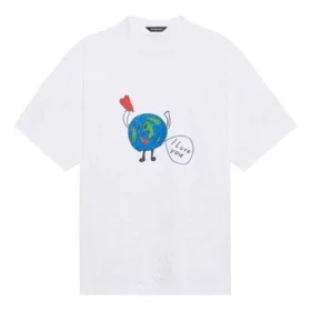 SS21 Retro-T-Shirt aus Leinwandbindung, weite Passform, kurzärmelig, Unisex, weiss 657059TKV949000