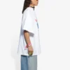 SS21 Retro-T-Shirt aus Leinwandbindung, weite Passform, kurzärmelig, Unisex, weiss 657059TKV949000