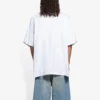 SS21 Retro-T-Shirt aus Leinwandbindung, weite Passform, kurzärmelig, Unisex, weiss 657059TKV949000