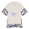 SS21 Retro-T-Shirt mit kurzen Ärmeln, weiss, doppellagig 641584TJVI19013