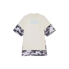 SS21 Retro-T-Shirt mit kurzen Ärmeln, weiss, doppellagig 641584TJVI19013