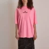 SS21 Stickerei Rundhalsausschnitt Rosa 641532TJVA95764