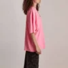 SS21 Stickerei Rundhalsausschnitt Rosa 641532TJVA95764