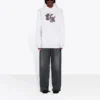 SS21 Unisex-Modell mit kleinem Cartoon-Print, weiss 578135TJVE69000