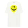 SS21 Weisses, locker sitzendes Kurzarm-T-Shirt mit Smiley-Aufdruck 641655TKVA18639