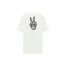 SS21 Weisses, locker sitzendes Kurzarm-T-Shirt mit Smiley-Aufdruck 641655TKVA18639