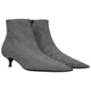 Stiefel aus Wolle mit Karomuster und spitzer Zehenpartie «Grey» 579218W1SR01214