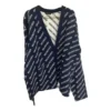 Strickjacke mit Allover-Logo «Blue White» 736248T32338502