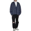 Strickjacke mit Allover-Logo «Blue White» 736248T32338502