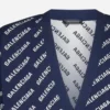 Strickjacke mit Allover-Logo «Blue White» 736248T32338502