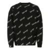 Strickpullover mit durchgehendem Schriftzug-Logo «Schwarz» 646493T41121070