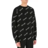 Strickpullover mit durchgehendem Schriftzug-Logo «Schwarz» 646493T41121070