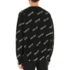 Strickpullover mit durchgehendem Schriftzug-Logo «Schwarz» 646493T41121070