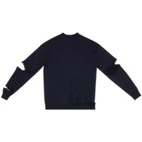 Strickpullover mit V-Ausschnitt und Destroyed-Look «Navy» 696091T16420414