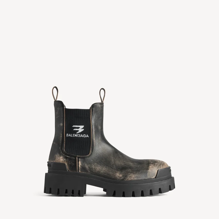 Strike Chelsea-Stiefel für Herren in Schwarz/Beige Strike Chelsea-Stiefel für Herren in Schwarz/Beige