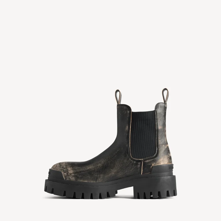 Strike Chelsea-Stiefel für Herren in Schwarz/Beige Strike Chelsea-Stiefel für Herren in Schwarz/Beige