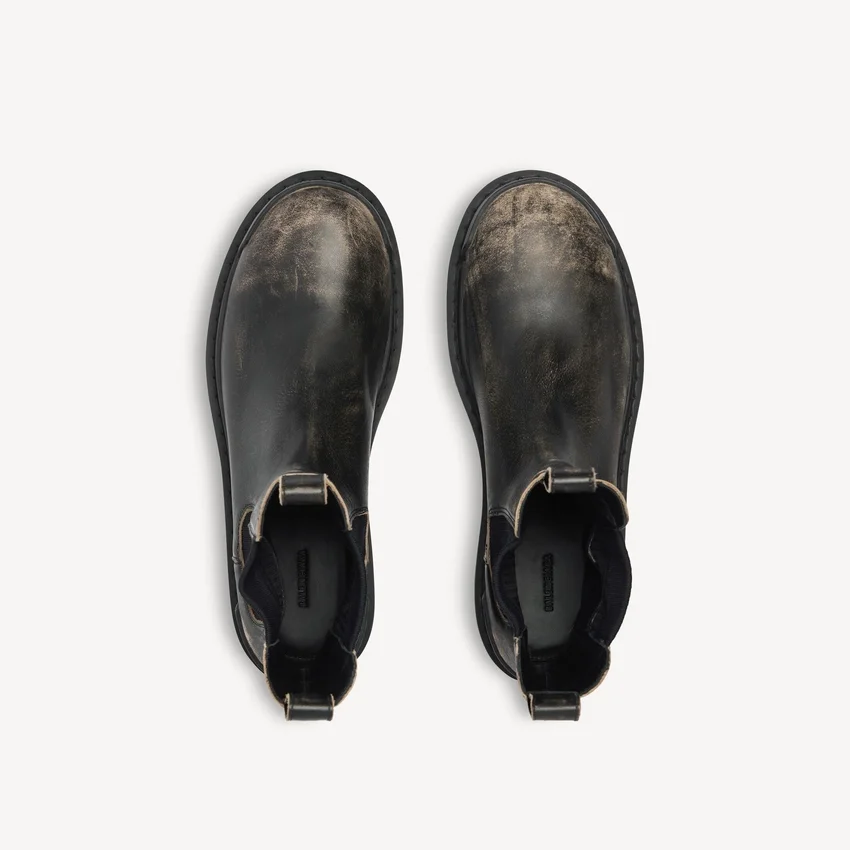Strike Chelsea-Stiefel für Herren in Schwarz/Beige Strike Chelsea-Stiefel für Herren in Schwarz/Beige