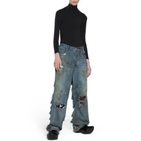 Super Destroyed Baggy-Hose «Light Blue» 745248TNW014012
