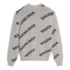 Sweatshirt aus Wollmischung mit durchgehendem Logo und Rundhalsausschnitt «Grey Black» 555481T14711262