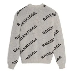 Sweatshirt aus Wollmischung mit durchgehendem Logo und Rundhalsausschnitt «Grey Black» 555481T14711262