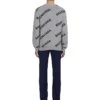 Sweatshirt aus Wollmischung mit durchgehendem Logo und Rundhalsausschnitt «Grey Black» 555481T14711262