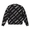 Sweatshirt mit Rundhalsausschnitt und durchgehendem Logo-Print «Black White» 724858T16651070