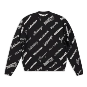 Sweatshirt mit Rundhalsausschnitt und durchgehendem Logo-Print «Black White» 724858T16651070
