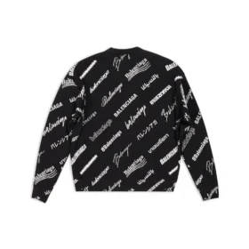 Sweatshirt mit Rundhalsausschnitt und durchgehendem Logo-Print «Black White» 724858T16651070