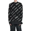 Sweatshirt mit Rundhalsausschnitt und durchgehendem Logo-Print «Black White» 724858T16651070