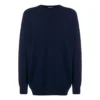 Sweatshirt mit Rundhalsausschnitt und Kaschmirstrick mit Logo auf dem Rücken «Navy» 583111T40924140