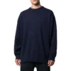 Sweatshirt mit Rundhalsausschnitt und Kaschmirstrick mit Logo auf dem Rücken «Navy» 583111T40924140